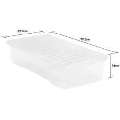 B&M Jumbo Underbed Storage Box With Lid 42L - Clear -Home Improvement Store 257918 42l jumbo underbed storage box with lid clear 3