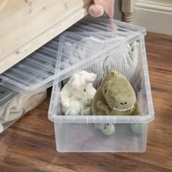 B&M Jumbo Underbed Storage Box With Lid 42L - Clear -Home Improvement Store 257918 42l jumbo underbed storage box with lid clear 4