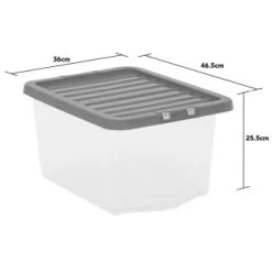 B&M Clear Storage Box With Lid 30L - Grey -Home Improvement Store 258020 30l storage box with lid grey 3