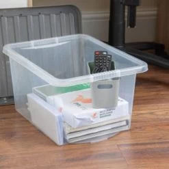 B&M Clear Storage Box With Lid 30L - Grey -Home Improvement Store 258020 30l storage box with lid grey 4