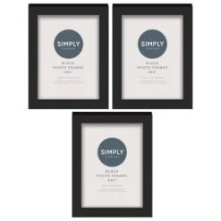 Simply Everyday 4 X 6" Block Frames 3pk - Black