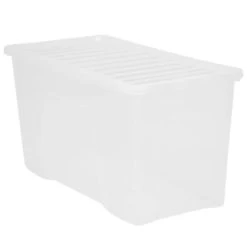 B&M Large Storage Box With Lid 110L - Clear -Home Improvement Store 284861 110l storage box with lid clear