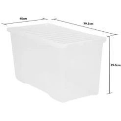 B&M Large Storage Box With Lid 110L - Clear -Home Improvement Store 284861 110l storage box with lid clear 3