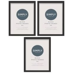 Simply Everyday A4 Block Frames 3pk - Black