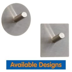 B&M Metal Adhesive Hooks 4pk - Square -Home Improvement Store 332165 metal adhesive hoot set of 4 round