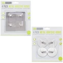 B&M Metal Adhesive Hooks 4pk - Square -Home Improvement Store 332165 metal hooks 4pk circle