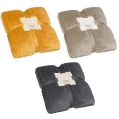 B&M Oversized Waffle Throw - Ochre -Home Improvement Store 348798 348799 344890 oversized waffle throw main