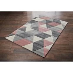 B&M Blush Geo Rug 100 X 150cm