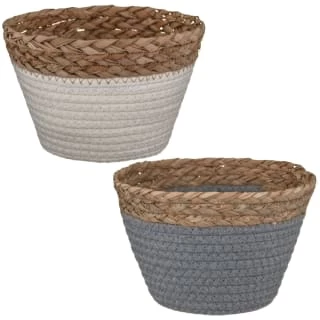 B&M Mini Cotton Wicker Basket - Cream 4 B&M Mini Cotton Wicker Basket - Cream - Image 2