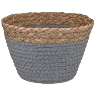 B&M Mini Cotton Wicker Basket - Grey 3 B&M Mini Cotton Wicker Basket - Grey