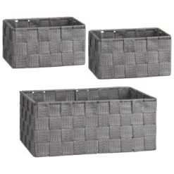 B&M Woven Storage Baskets 3pk - Silver -Home Improvement Store 365979 3pk woven baskets silver group