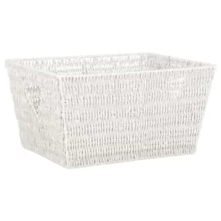 B&M Vannes Heart Cut Out Wicker Basket - White 3 B&M Vannes Heart Cut Out Wicker Basket - White