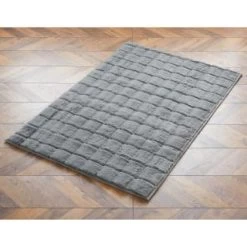 Grid Faux Fur Rug 100 X 150cm - Grey