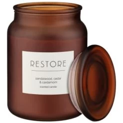 B&M Large Spa Scented Candle - Amber - Restore -Home Improvement Store 368679 large spa candle restore 3