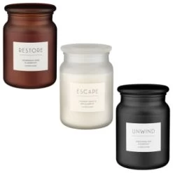 B&M Large Spa Scented Candle - Black - Unwind -Home Improvement Store 368680 368679 368691 large spa candle group 2