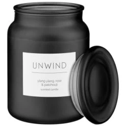 B&M Large Spa Scented Candle - Black - Unwind -Home Improvement Store 368680 large spa candle unwind 5