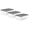 B&M Under Bed Storage Boxes 32L 3pk -Home Improvement Store 369792 3pk 32l underbed storage box grey