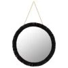 B&M Fringe Round Hanging Mirror - Black -Home Improvement Store 370649 hanging circle mirror