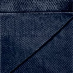 B&M Waffle Faux Fur Throw - Navy -Home Improvement Store 372950 waffle faux fur throw navy 2