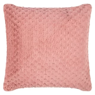Waffle Faux Fur Cushion - Blush 3 Waffle Faux Fur Cushion - Blush