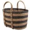 B&M Striped Wicker Basket - Black & Natural -Home Improvement Store 374390 stripe wicker basket