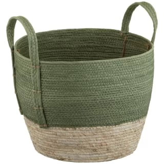 B&M Natural Wicker Basket - Green 3 B&M Natural Wicker Basket - Green
