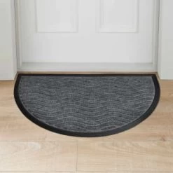 B&M Wave Sculptured Grey Doormat