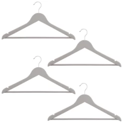 B&M Matte Grey Wooden Hangers 4pk -Home Improvement Store 376023 wooden hangers 4pk group