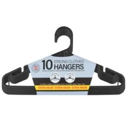 B&M Jumbo Hangers 10pk - Black -Home Improvement Store 376555 10pk strong clothes hangers blacks 2