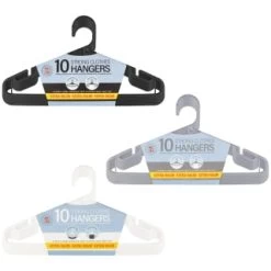 B&M Jumbo Hangers 10pk - Black -Home Improvement Store 376555 376556 376557 10pk strong clothes hangers main 1