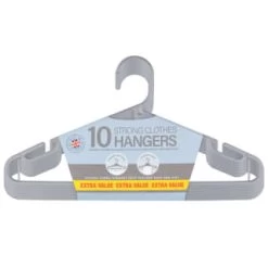 B&M Jumbo Hangers 10pk - Grey 8 B&M Jumbo Hangers 10pk - Grey -Home Improvement Store 376556 10pk strong clothes hangers grey 2