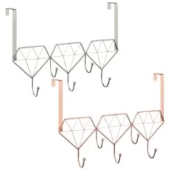 B&M Diamond Geo Overdoor Hooks - Rose Gold -Home Improvement Store 377705 diamon geo over door hook main