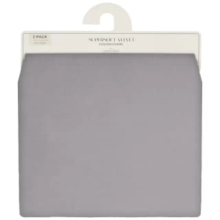 Supersoft Velvet Cushion Covers 2pk - Grey 3 Supersoft Velvet Cushion Covers 2pk - Grey