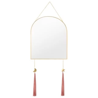 B&M Gold Mirror With Pink Tassels 3 B&M Gold Mirror With Pink Tassels