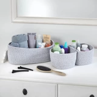 Pilos Set Of 3 Storage Baskets 3pk - Grey 3 Pilos Set Of 3 Storage Baskets 3pk - Grey
