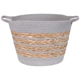 Striped Basket - Grey 3 Striped Basket - Grey