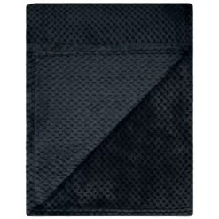 B&M Waffle Fleece Throw - Black -Home Improvement Store 383147 supersoft waffle fleece throw black 3
