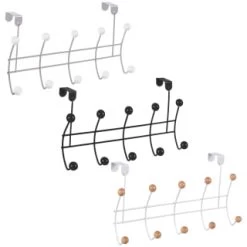 B&M 10 Ball Overdoor Hooks - Silver -Home Improvement Store 383570 10 ball overdoor hooks main