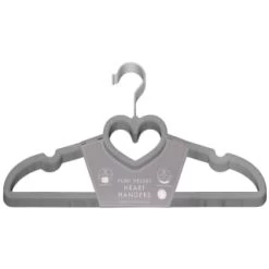 B&M Velvet Heart Shaped Hangers 8pk - Grey
