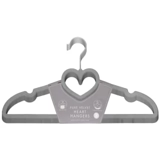 B&M Velvet Heart Shaped Hangers 8pk - Grey 3 B&M Velvet Heart Shaped Hangers 8pk - Grey