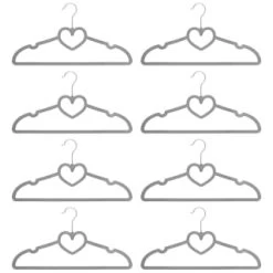 B&M Velvet Heart Shaped Hangers 8pk - Grey 8 B&M Velvet Heart Shaped Hangers 8pk - Grey -Home Improvement Store 383671 8pk velvet shaped hangers hearts grey