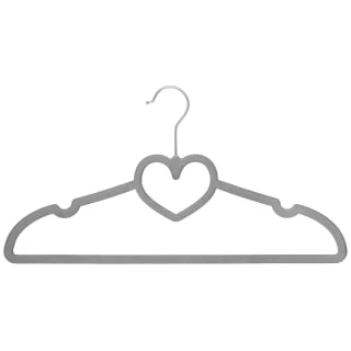 B&M Velvet Heart Shaped Hangers 8pk - Grey 4 B&M Velvet Heart Shaped Hangers 8pk - Grey - Image 2