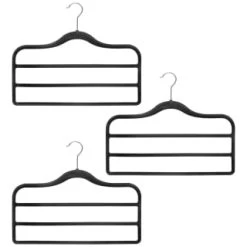 B&M Velvet Trouser Hangers 3pk - Black 8 B&M Velvet Trouser Hangers 3pk - Black -Home Improvement Store 383688 3pk pure velvet trouser hangers black