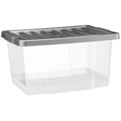 B&M Clear Storage Boxes With Lids 3pk 20L -Home Improvement Store 384092 20l lidded box 3pk