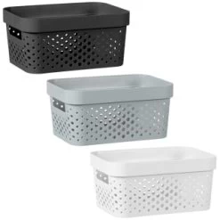 B&M Medium Rectangular Spot Storage Basket - Grey -Home Improvement Store 384229 384230 384302 rectangular medium spot basket grey