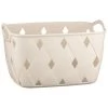 Diamond Embossed Cream Storage Basket - Medium -Home Improvement Store 384968 diamond embossed storage basket cream medium