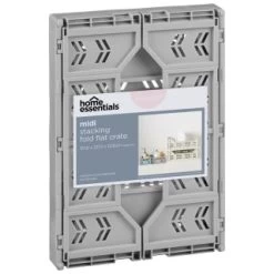 Midi Stacking Fold Flat Crate 30.6 X 20.5 X 12.6cm - Grey -Home Improvement Store 384970 home essentials midi stacking fold flat crate grey