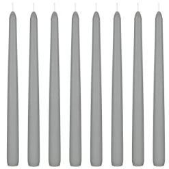 Tapered Candles 8pk - Grey -Home Improvement Store 387716 8pk tapered candles grey 2