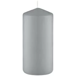 Grey Pillar Candles 4pk -Home Improvement Store 387750 4 pack grey pillar candles