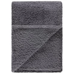 Simply Everyday Teddy Rolled Throw - Grey -Home Improvement Store 388688 simply teddy rolled throw grey 2